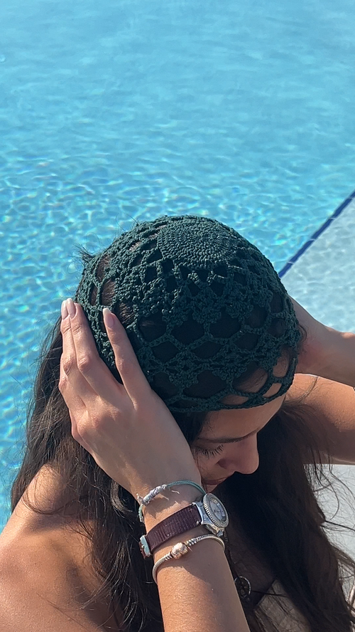 Crochet Lace Cap—Waves
